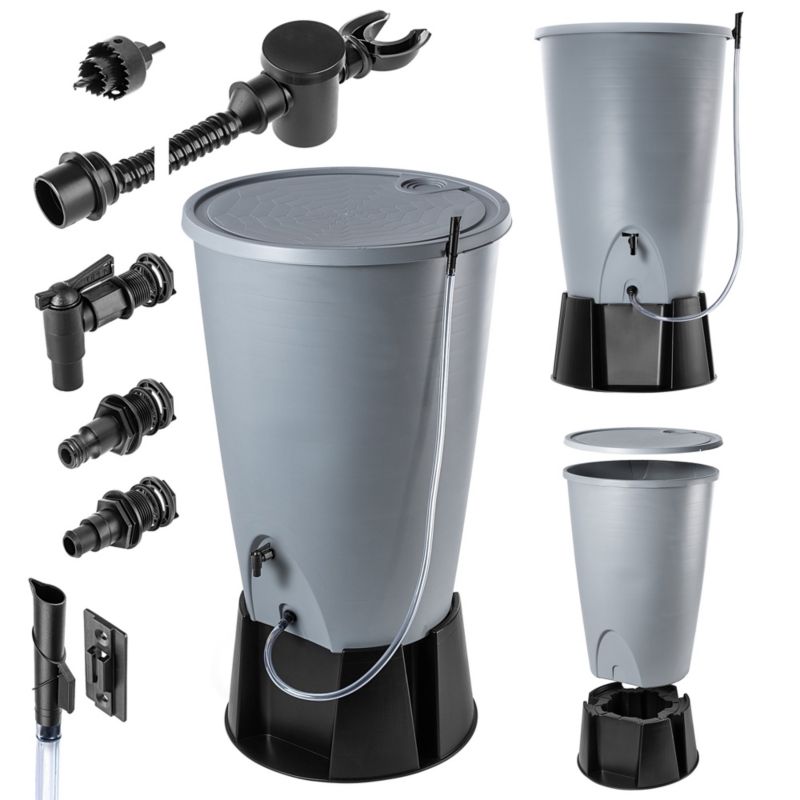 Zbiornik Na Deszczówkę KADAX 260L Wodę Beczka Zestaw Przyłączeniowy Kran Podstawa 1szt.