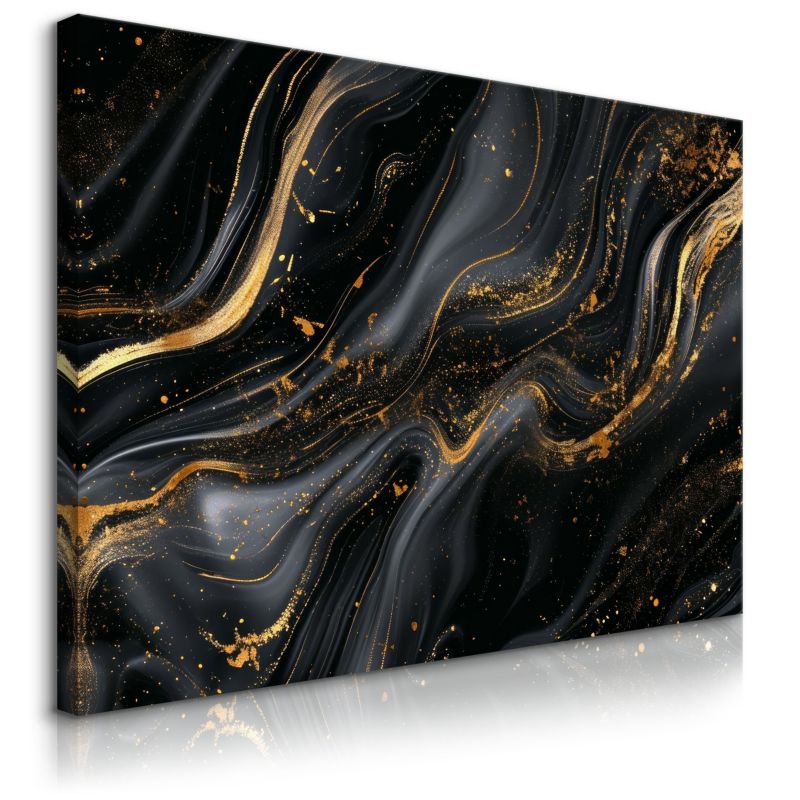 Obraz Muralo Do Sypialni Czarny Marmur Styl Glamour Abstrakcja 30x20 cm 1 szt.