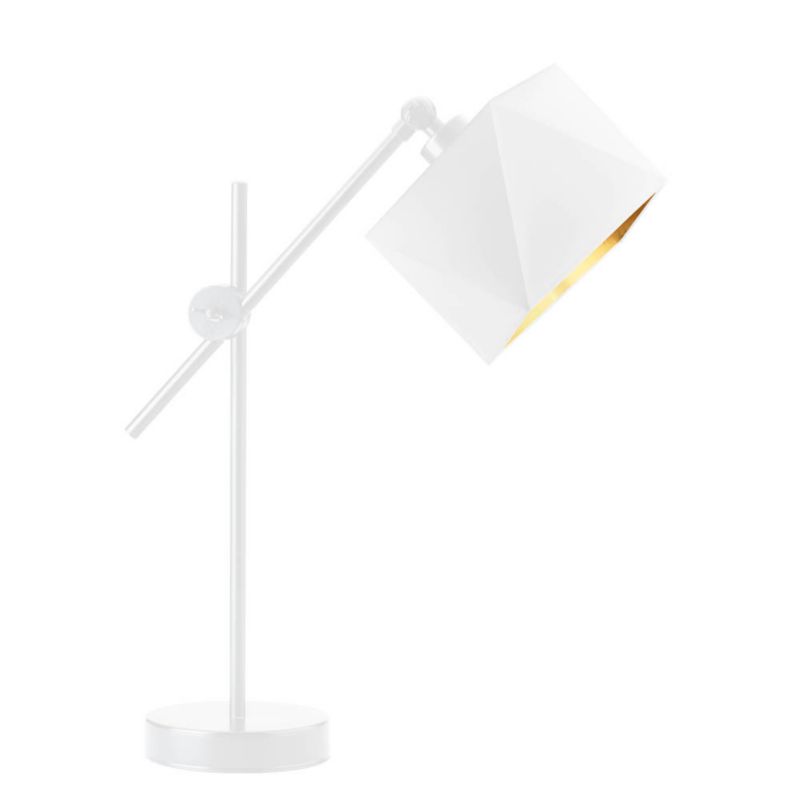Lampka Nocna Volta Light Factory Modern Abażur Biały/Biały ze złotem Diament 1xE27 1szt.