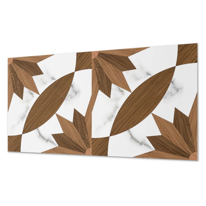 Komplet Kafelków Samoprzylepnych ArtPrintCave 60x30 cm Wzór geometryczny z drewnem 6 szt.