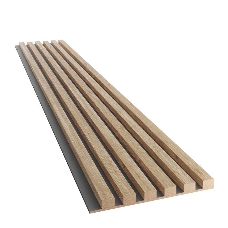 Lamele slim na czarnej płycie MDF LAMELE3D - Dąb Natura 1 szt