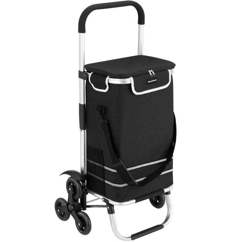 Wózek na zakupy Bauerkraft torba na potrójnych kółkach, składany 42l czarny 1 szt.