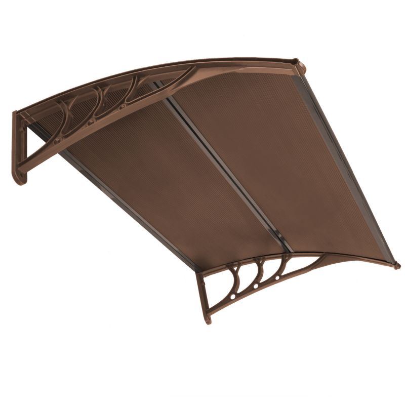 Zadaszenie łukowe nad drzwi Springos daszek do drzwi wejściowych, balkonowych, tarasowych 120x80 brązowy 1 szt.