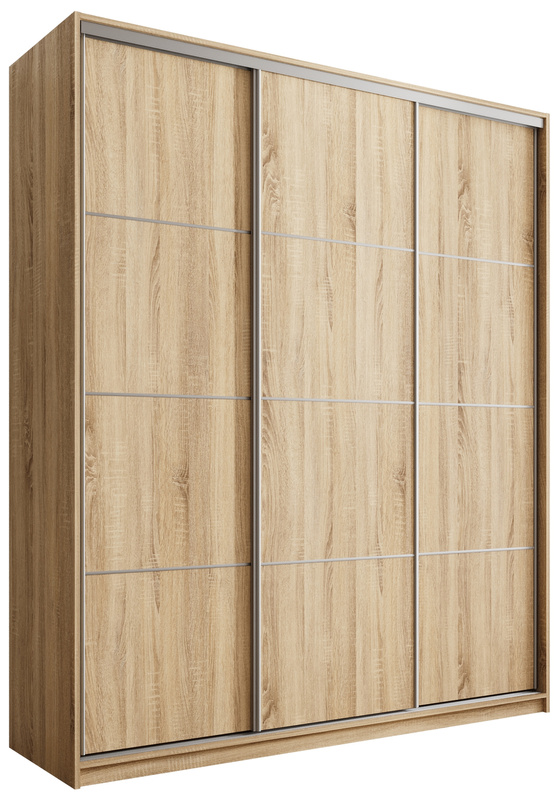 Nowoczesna szafa przesuwna z drążkami 180 cm TOP MAX dąb sonoma
