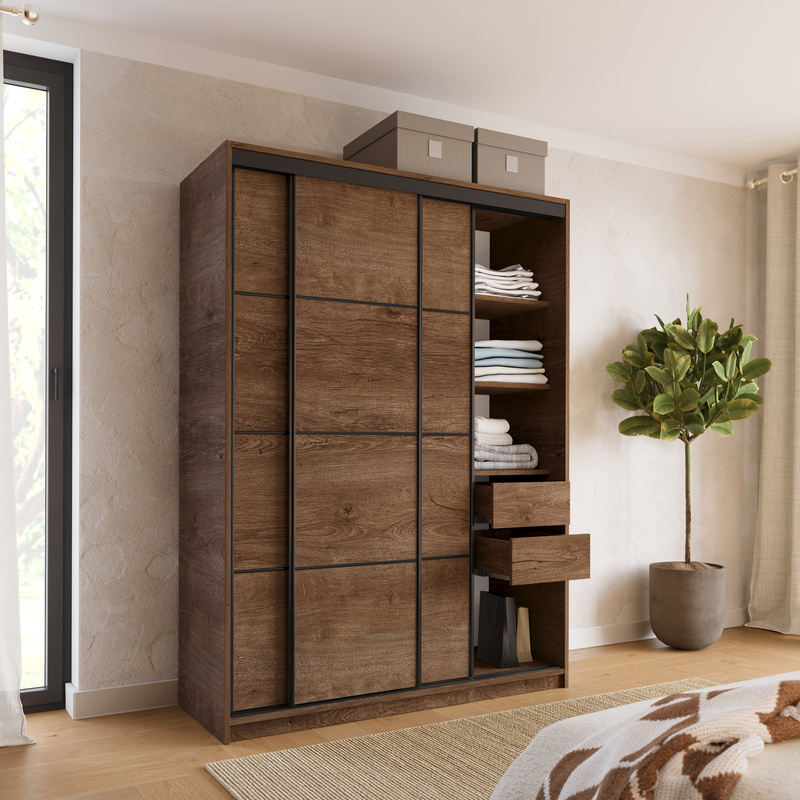 Szafa przesuwna 150 cm dąb lefkas LOFT