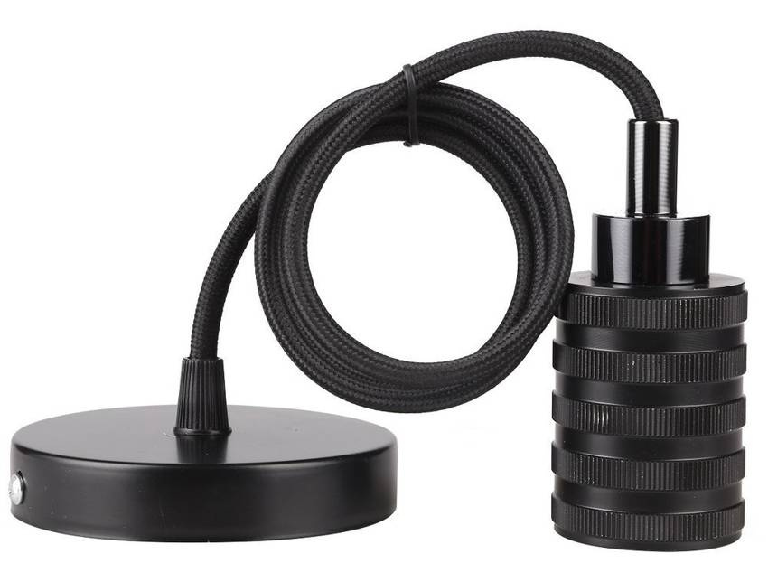 Czarne zawiesie metalowe do lampy wiszącej 1xE27 CLARK 100 cm