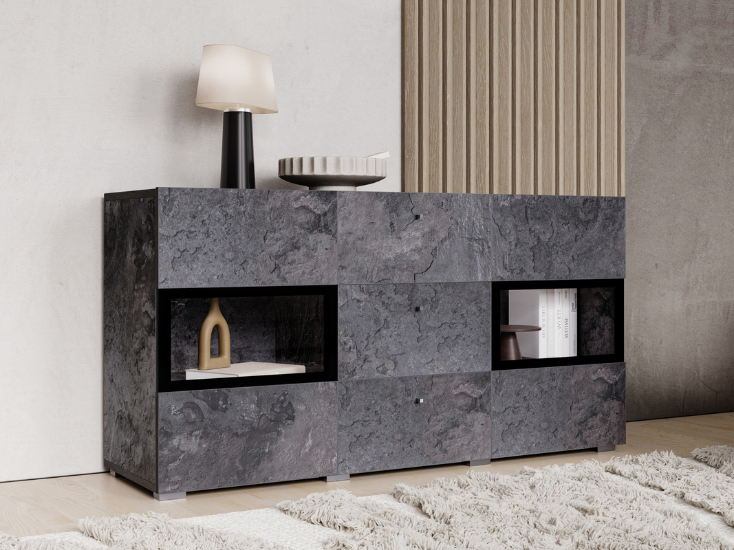 Komoda do salonu beton ciemny BARRET