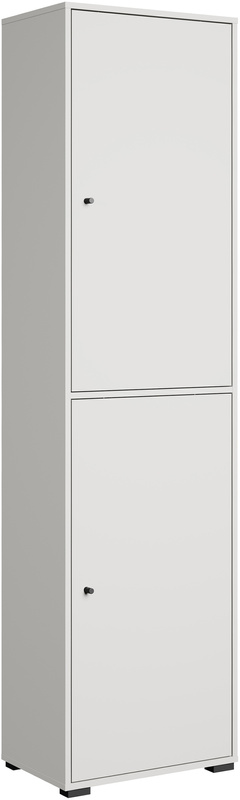 Szafa 50 cm wysoka na buty z półkami DORANO dwudrzwiowa biały