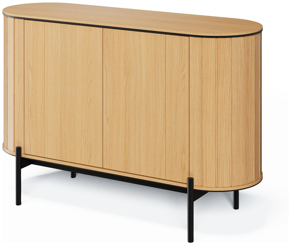 Komoda do salonu 120 cm z półkami w stylu boho ROTTO