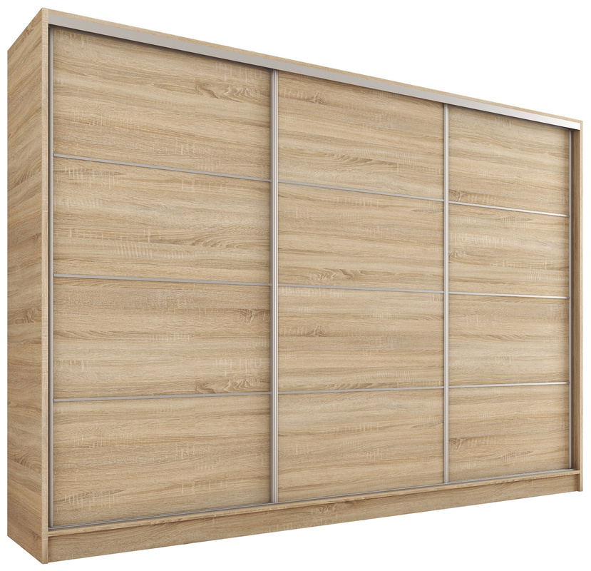 Duża szafa przesuwna 250 cm Dąb Sonoma TOP