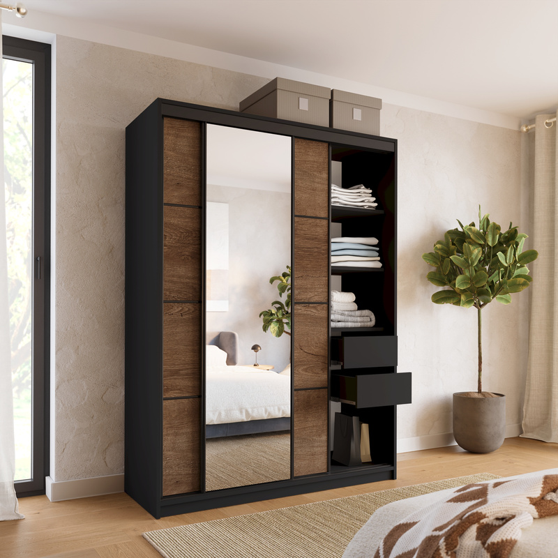 Szafa przesuwna dąb lefkas 150 cm LOFT