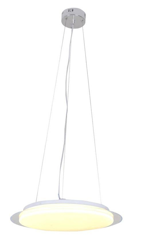 Biała lampa wisząca LED zintegrowana do salonu DANUA regulowana