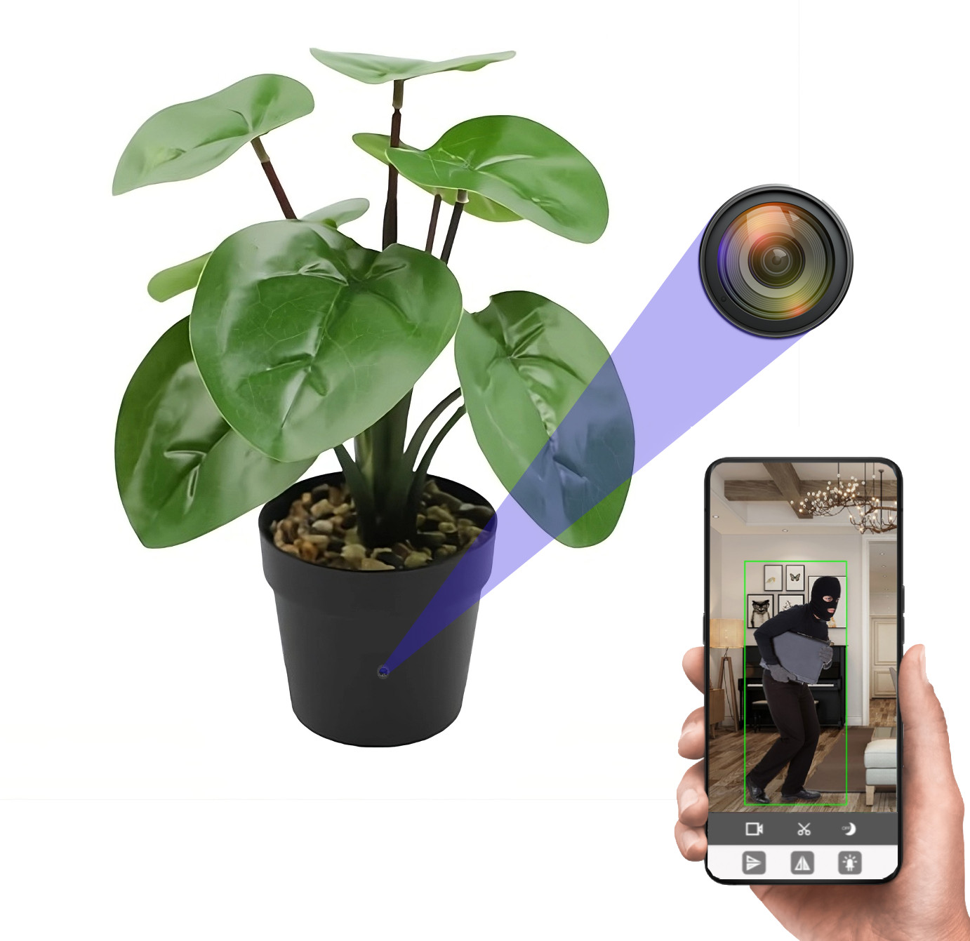 Ukryta kamera WiFI w kwiatku MKJH53