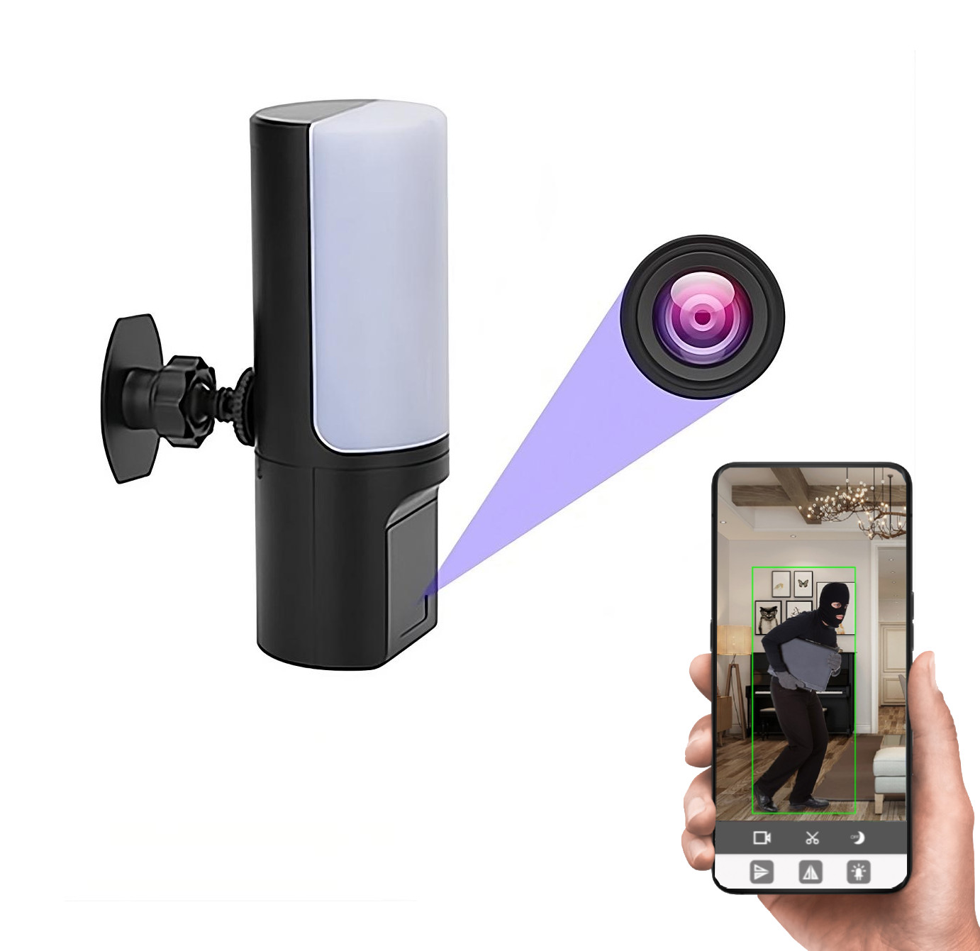 Ukryta kamera WiFI w lampce ściennej MKTY17