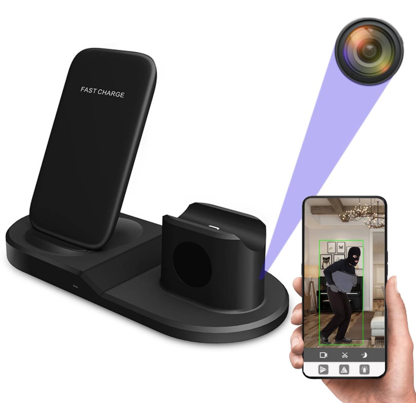 Ukryta kamera WiFI w ładowarce indukcyjnej MKW55