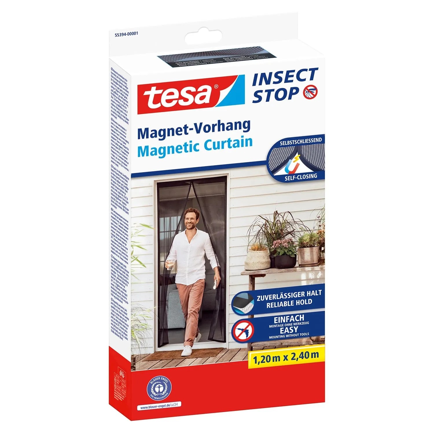 Tesa Moskitiera drzwiowa zasłona magnetyczna XL - 120 x 240 cm