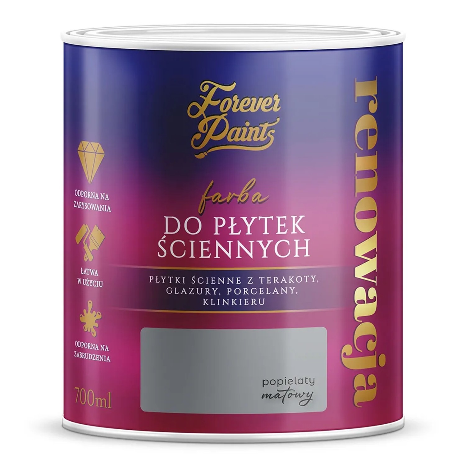 Farba Forever Paints do płytek ściennych popielata 0,7L