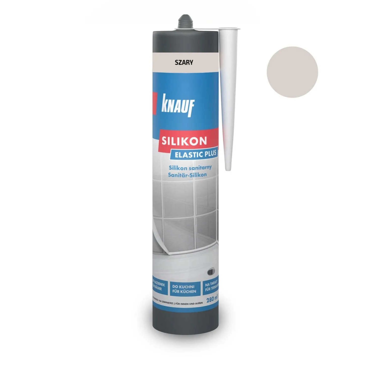 Knauf Silikon sanitarny szary 280 ml