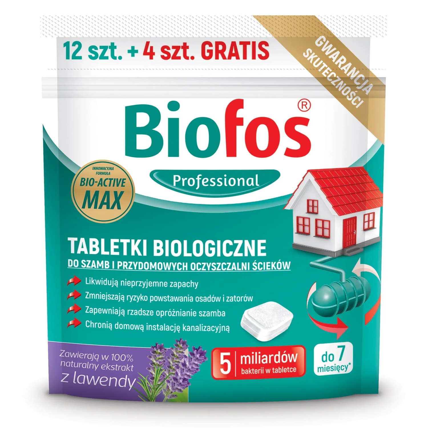 Tabletki biologiczne do szamb i przydomowych oczyszczalni ścieków 16 szt.