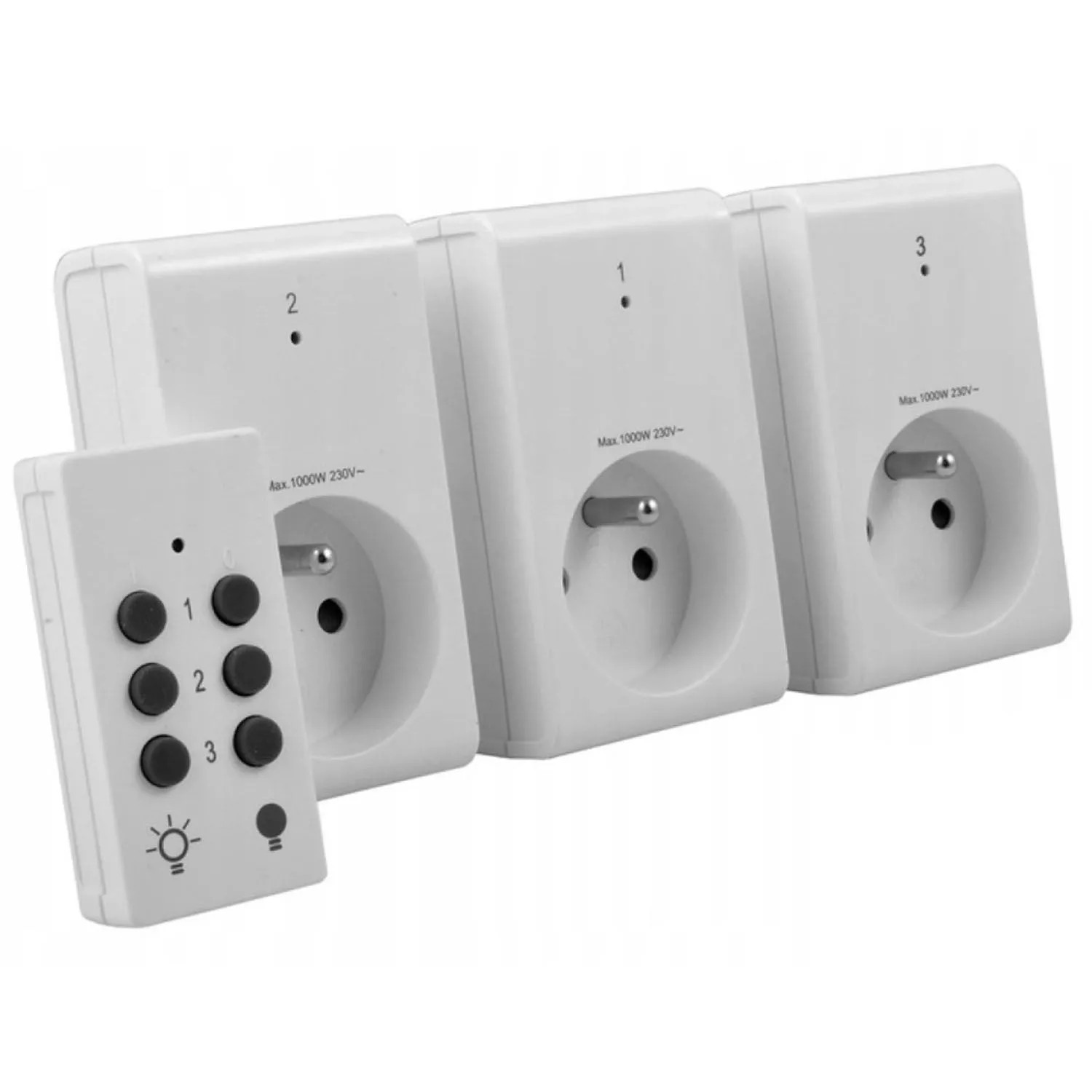 Düwi Zestaw 3 gniazd sterowanych radiowo biały IP20