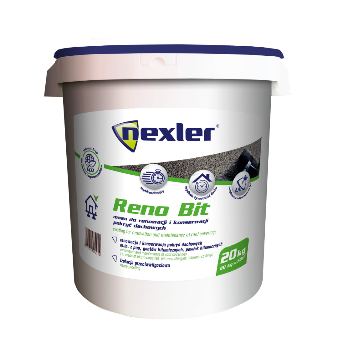 NEXLER RENO BIT 20KG POWŁOKA BITUMICZNA DO RENOWACJI I KONSERWACJI DACHÓW