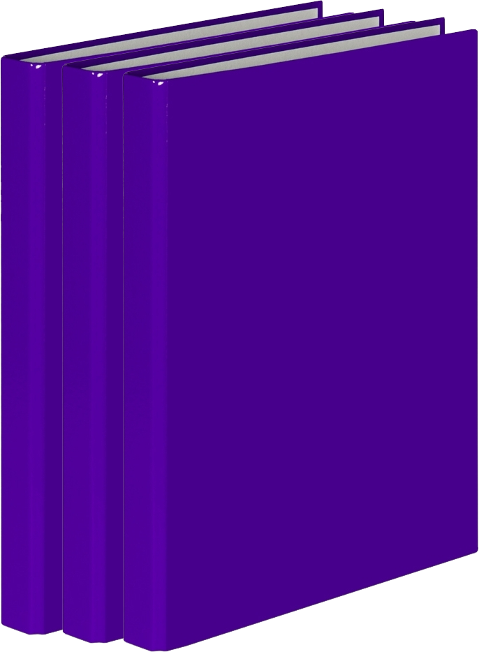 3x Segregator ringowy VauPe, A4, szerokość grzbietu 25mm, 4 ringi, fioletowy