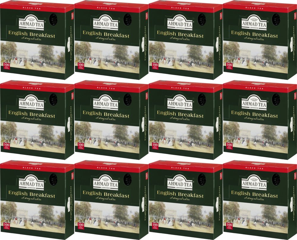 12x Herbata czarna w kopertach Ahmad English Breakfast, 100 sztuk x 2g