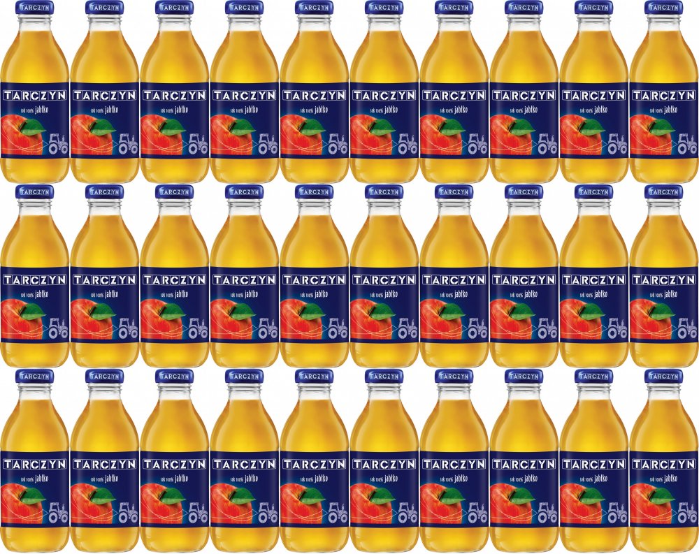 30x Sok jabłkowy Tarczyn, butelka szklana, 0.3l