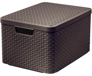 Koszyk do przechowywania Curver Rattan Style L, z pokrywą, 30l, brązowy