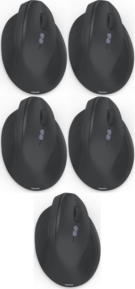 5x Myszka bezprzewodowa Hama EWM-500R, pionowa, optyczna, czarny