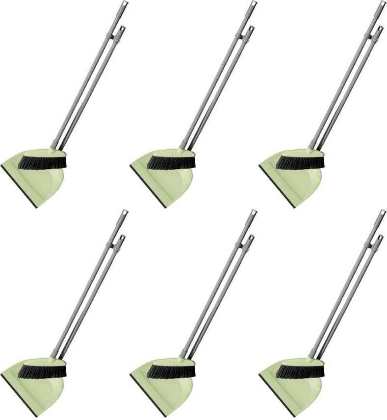 6x Zestaw do zamiatania York Leń Spring, zmiotka + szufelka z gumą, mix kolorów