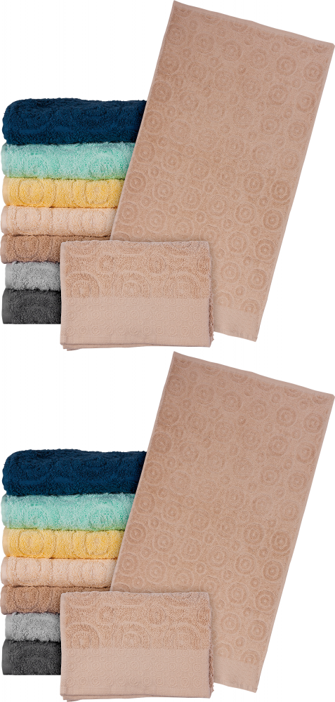 2x Ręcznik Reis Egypt, bawełna frotte, 70x140cm, 500g/m2, beżowy