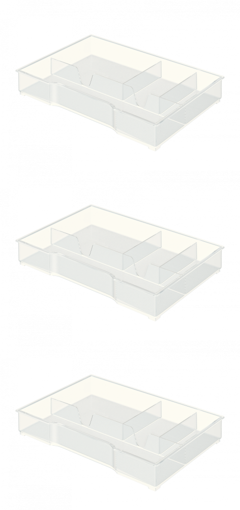3x Organizer do pojemników z szufladami Leitz Plus WOW, przezroczysty