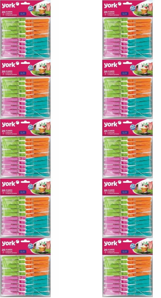 10x Klamerki York lux,20 sztuk, mix kolorów