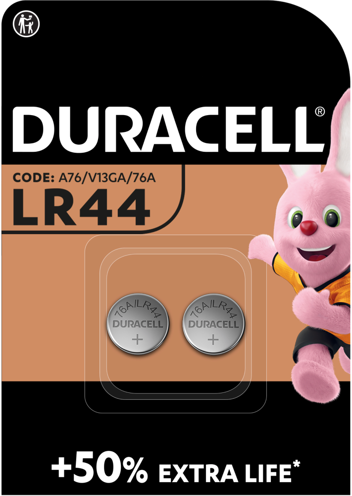 Bateria alkaliczna Duracell, LR44, 2 sztuki