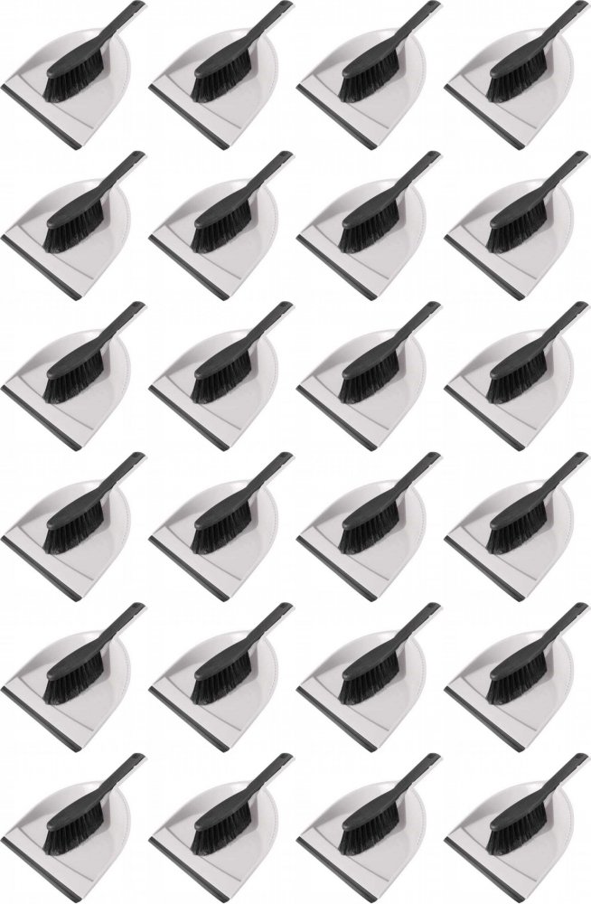 24x Zestaw do zamiatania Eco Natural by York, szaro-czarny, zmiotka+szufelka