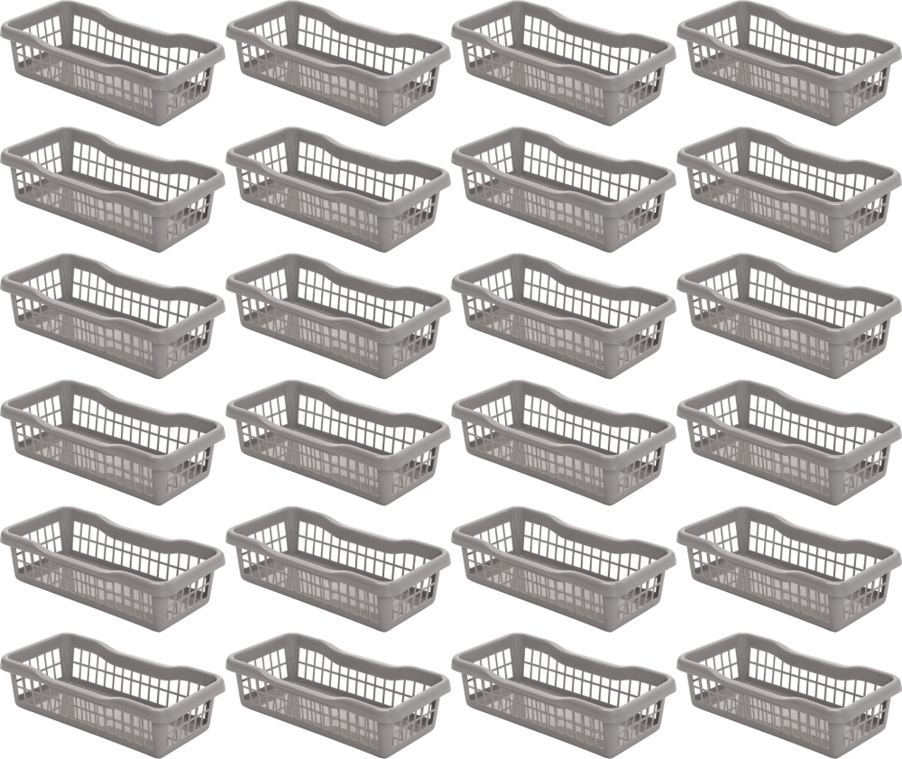 24x Koszyk do przechowywania Plafor 1, 200x100x50mm, 1l, szary
