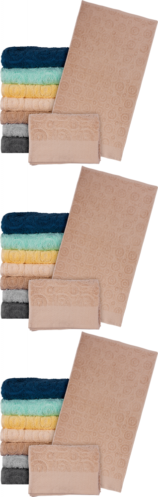 3x Ręcznik Reis Egypt, bawełna frotte, 70x140cm, 500g/m2, beżowy