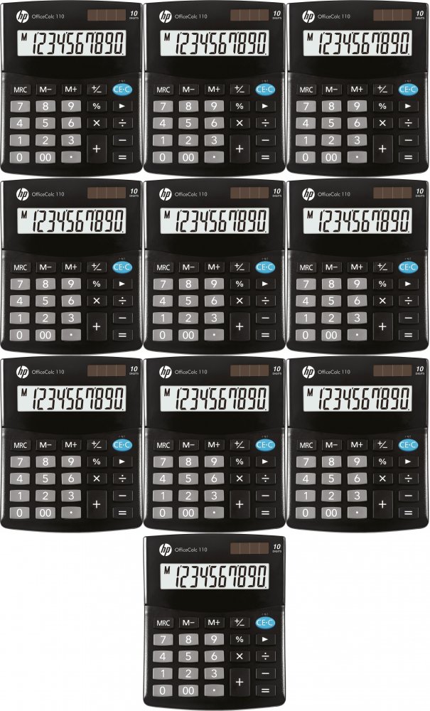 10x Kalkulator biurowy HP-OC 110/INT BX, 10-cyfr, czarny