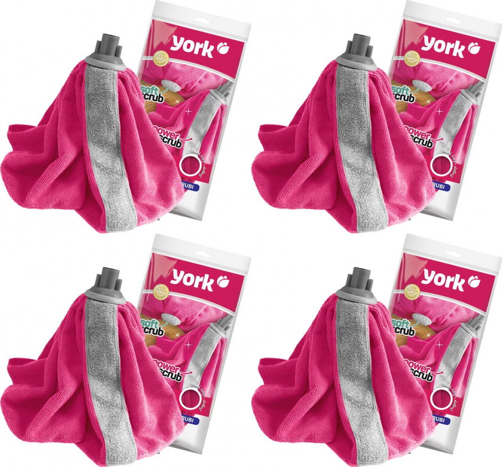4x Mop z mikrofibry York Rubi, końcówka, mix kolorów