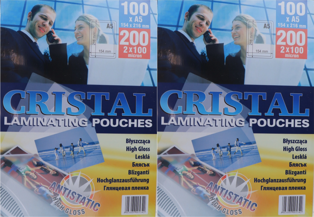 2x Folia do laminowania Argo,154x216mm, A5, 2x100 μm, samoprzylepna, 100 sztuk