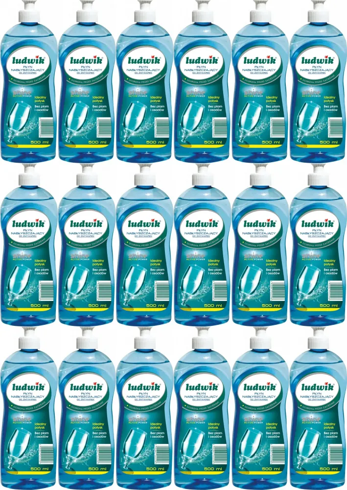 18x Płyn nabłyszczający do zmywarek Ludwik, 500ml
