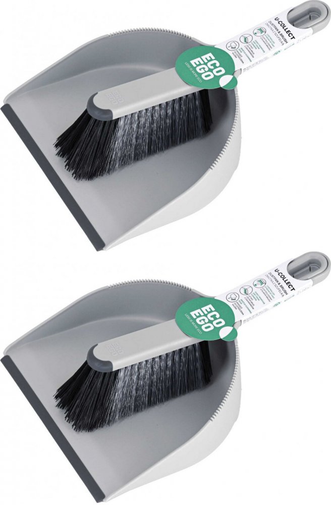 2x Zmiotka z szufelką Eco Ego U-Collect, szary