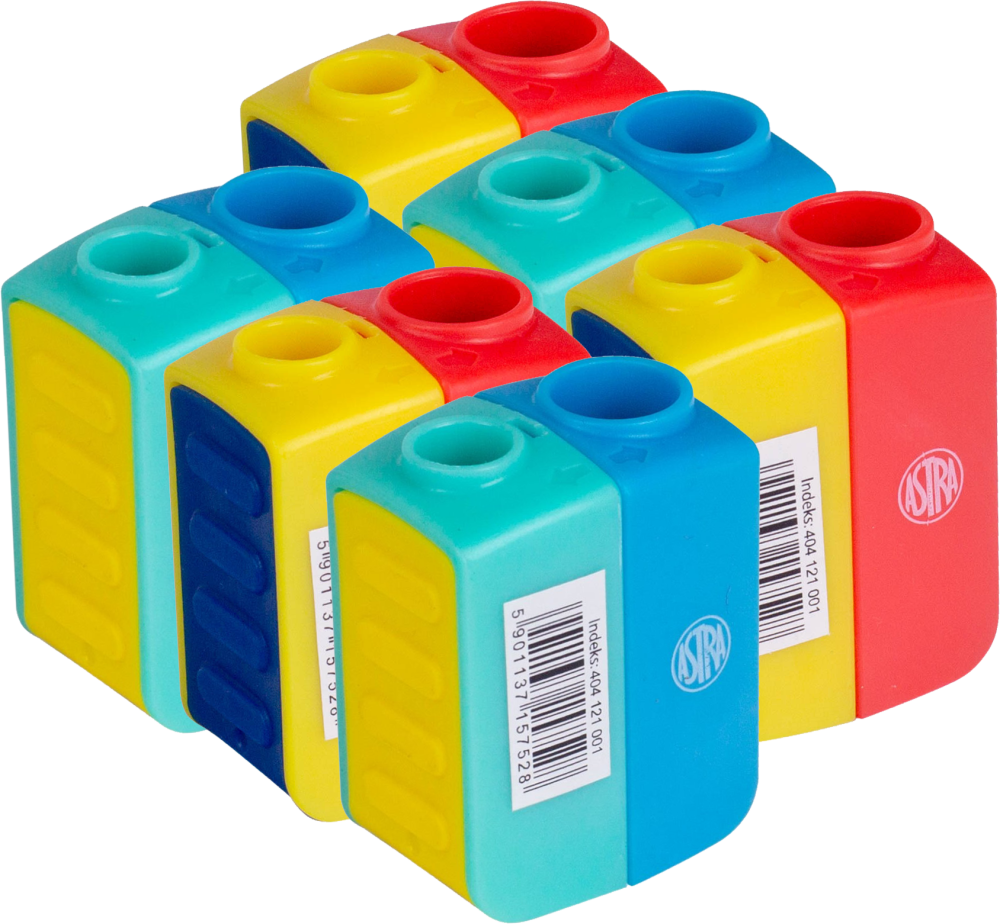 6x Temperówka Astra Duo z dwoma otworami, mix kolorów