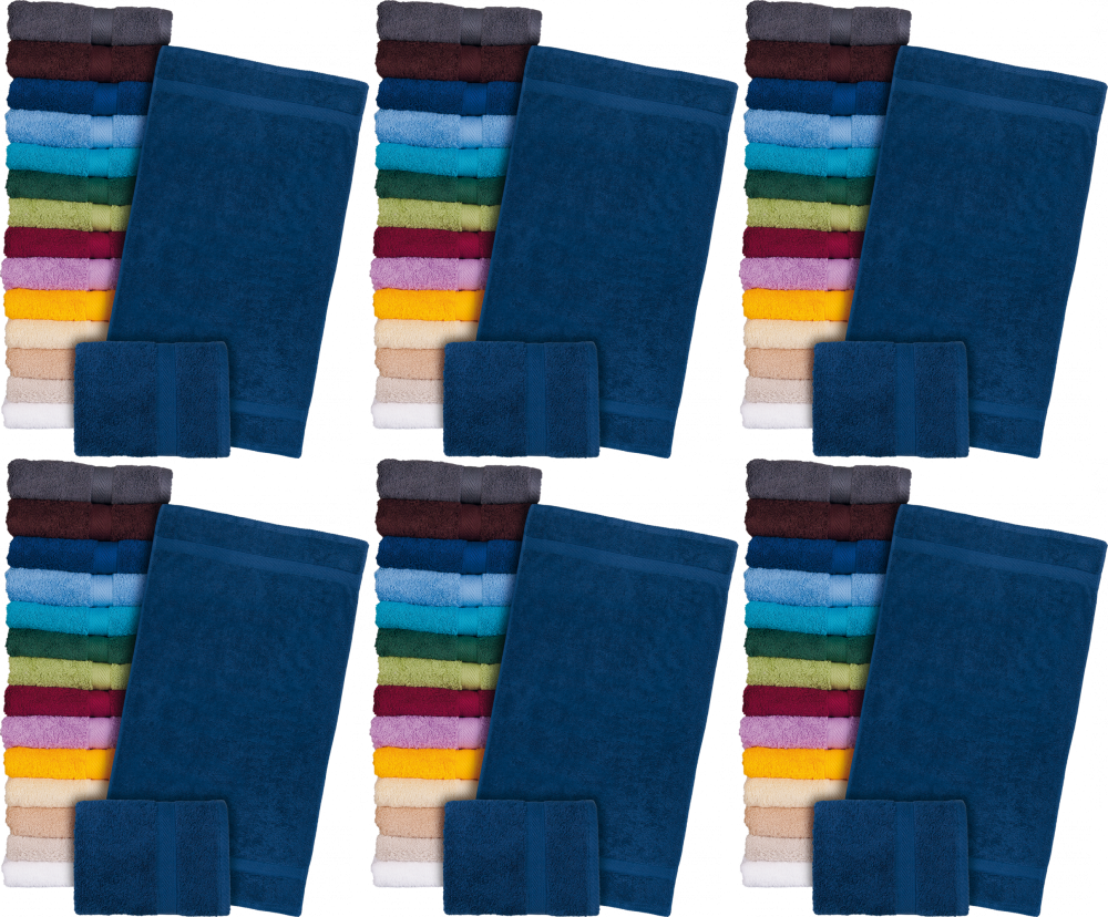 6x Ręcznik Reis T-soft, bawełna frotte, 50x90cm, 500g/m2, granatowy