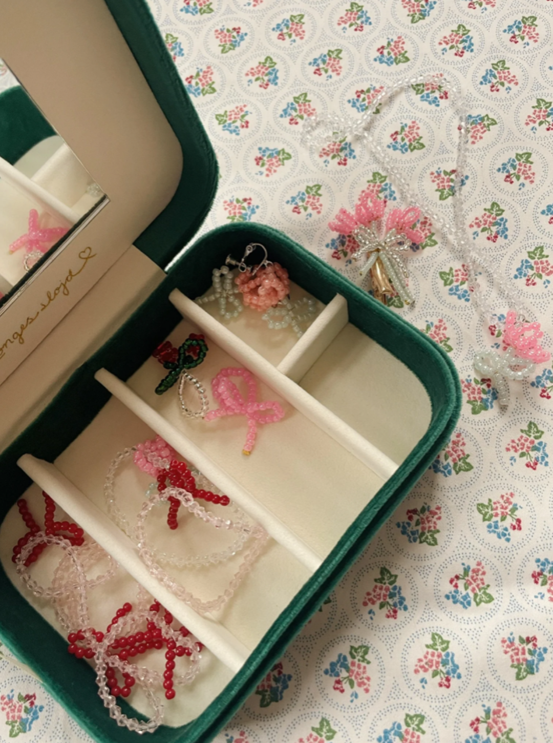 Zestaw biżuterii ALL I WISH FOR - JEWELRY BOTTLE GREEN Konges Sløjd