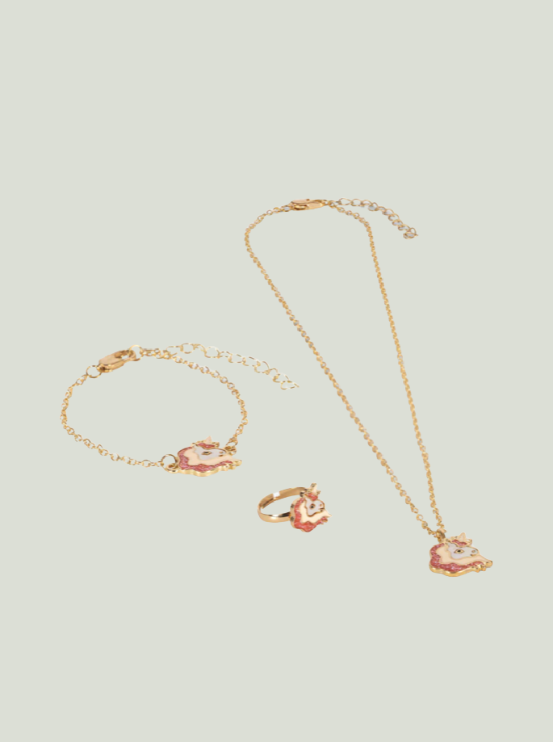 Zestaw biżuterii UNICORN JEWELRY SET GOLD Konges Sløjd