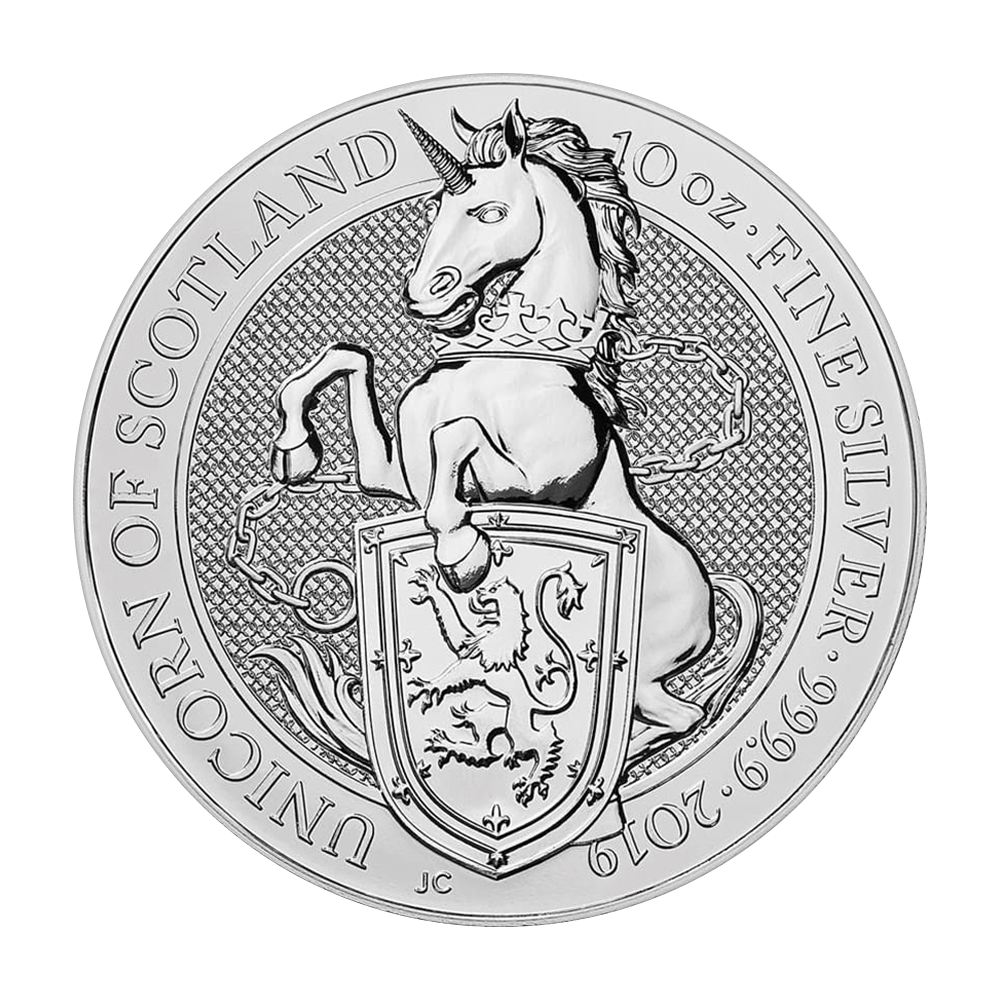 Srebrna moneta Bestie Królowej: Unicorn of Scotland 10 uncji - wysyłka 24 h! - Mennica Skarbowa