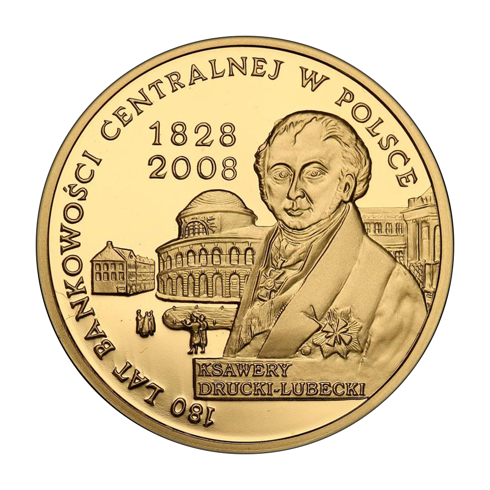 Złota moneta 200 zł 180 lat bankowości centralnej w Polsce 2009 - wysyłka 24 h! - Mennica Skarbowa