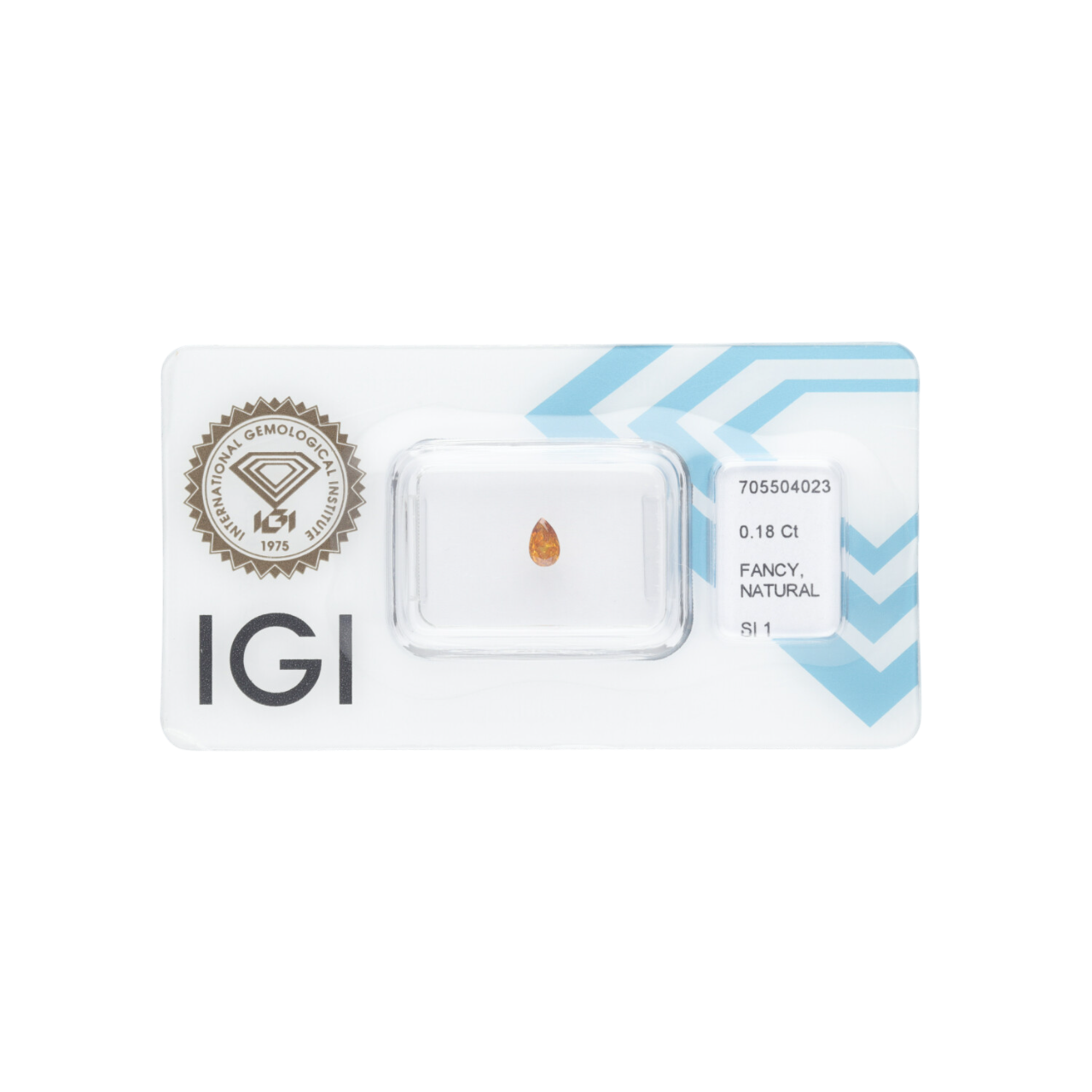 Diament naturalny 0,18 CT / Natural Fancy Intense Yellow Orange / Pear Modified Brilliant / SI1 / VG - wysyłka 24 h! - Mennica Skarbowa